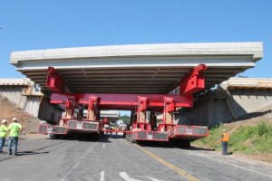 Moving new EB span in on SPMTs
